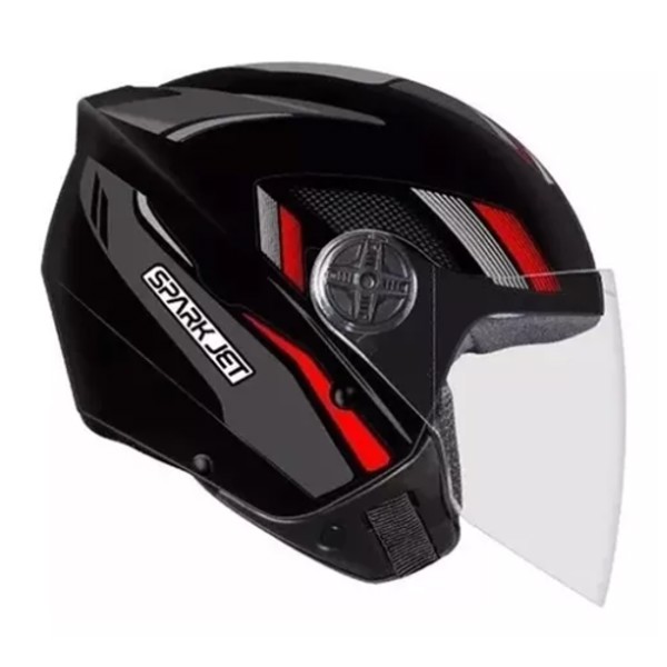 Capacete EBF Spark Jet Speed - COR: Preto/Vermelho, TAMANHO: 56