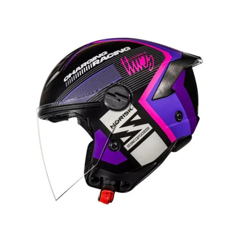 Capacete Norisk Neo Vizion - COR: Preto/Roxo, TAMANHO: 58