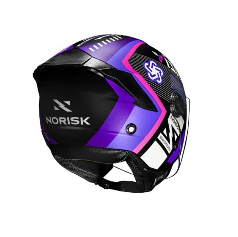 Capacete Norisk Neo Vizion - COR: Preto/Roxo, TAMANHO: 58