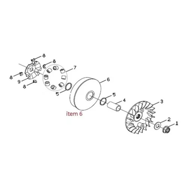 Face acionamento movel Maxsym 400 berco rolete Original 20301-T42-000