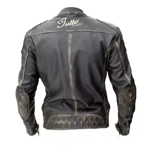 Jaqueta Tutto Masculina Couro Preto 5XL