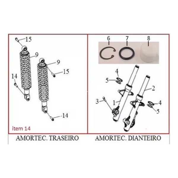 Parafuso amortecedor Citycom 300 tras inferior Original 01B08-035-020