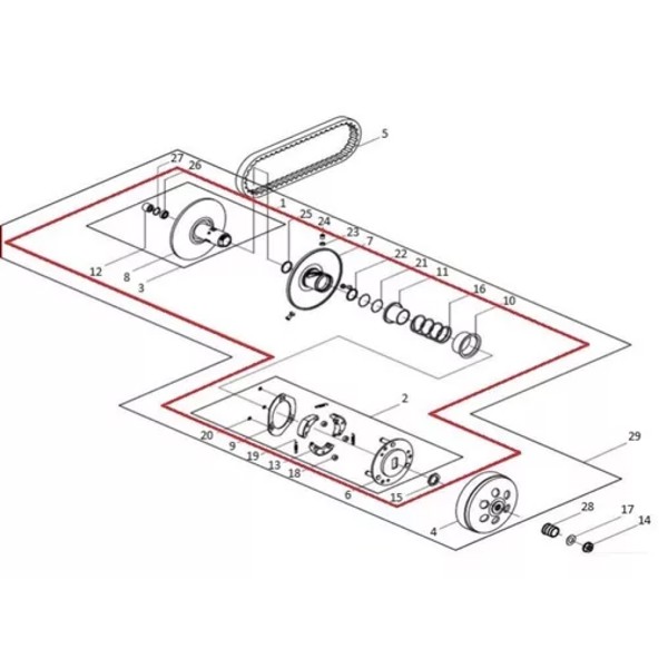 Polia transmissao Citycom 300 S/ABS Original 20404-A21-200