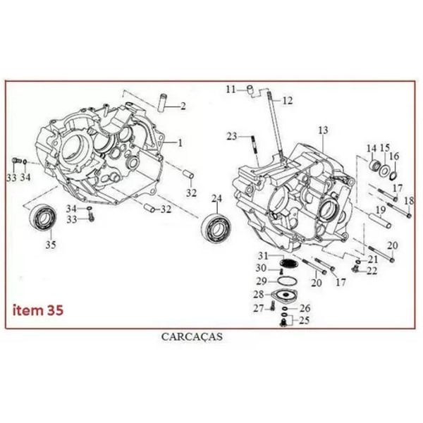 Rolamento Carcaça Motor Apache lado Direito Esferas 28x68x18 Original Dafra D159530009