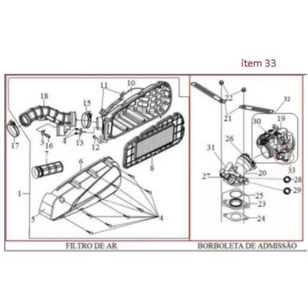 Sensor tps Next 250/300/Citycom posicao acelerador Original 31125-G40A-000