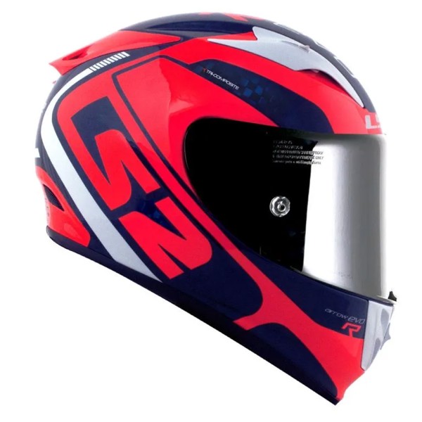 Cap LS2 FF323 Arrow Carbon Sting - COR: Azul/Laranja, TAMANHO: 60