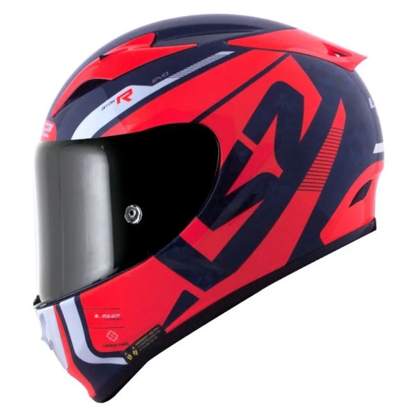 Cap LS2 FF323 Arrow Carbon Sting - COR: Azul/Laranja, TAMANHO: 60
