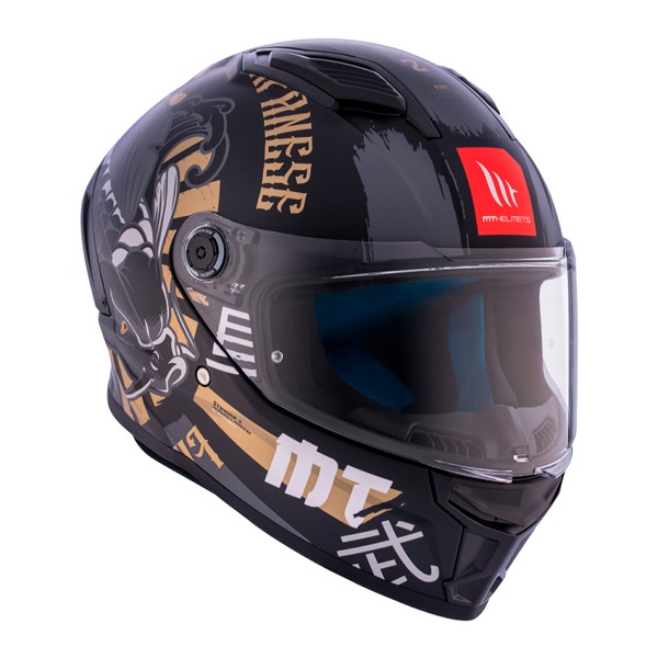 Capacete MT Stinger 2 KRT B9 Samurai Preto Fosco