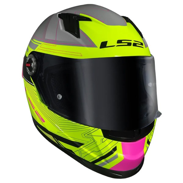 Capacete LS2 FF358 Classic S Digital Preto Amarelo com Spoiler