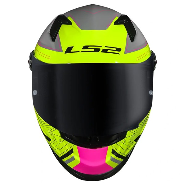Capacete LS2 FF358 Classic S Digital Preto Amarelo com Spoiler