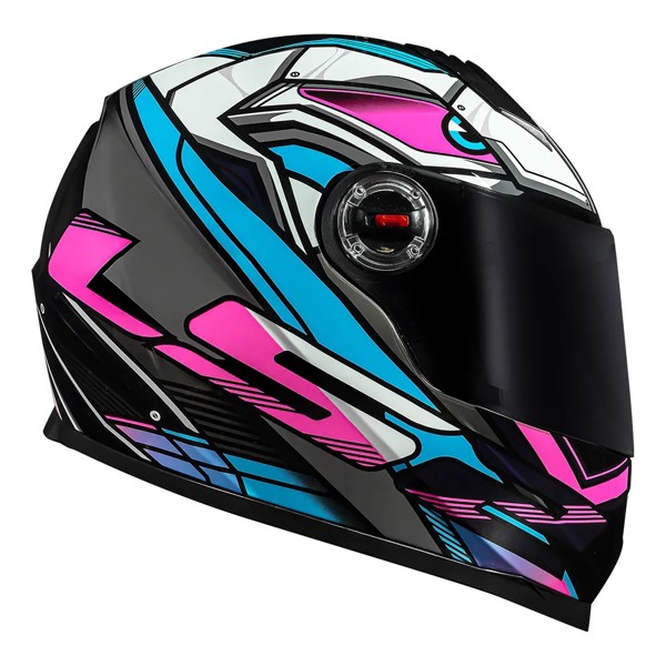 Capacete LS2 FF358 Classic Xdron - COR: Cyan Rosa, TAMANHO: 62