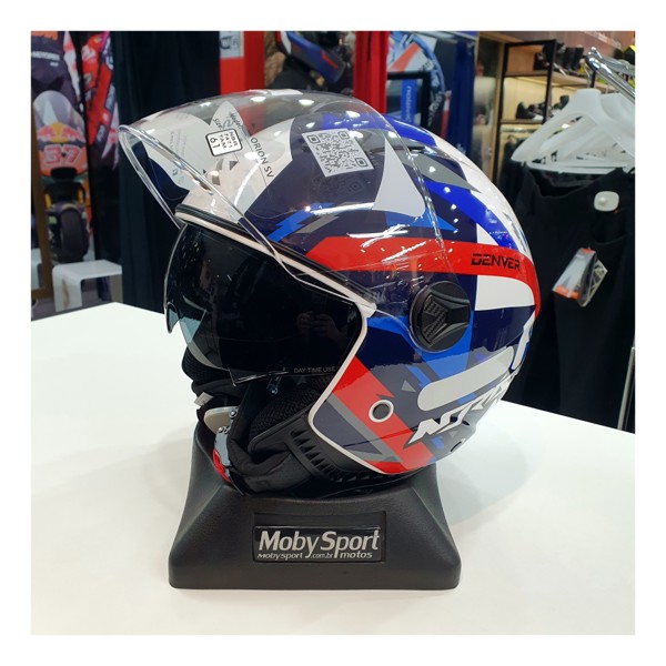 Capacete Norisk Orion SV Denver - Azul / Vermelho - TAMANHO: 56