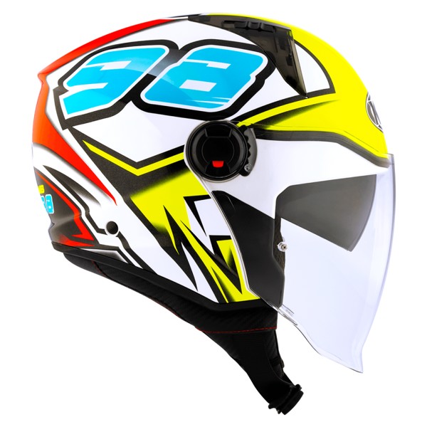 Capacete KYT D-City 98 Bomb - Amarelo / Branco