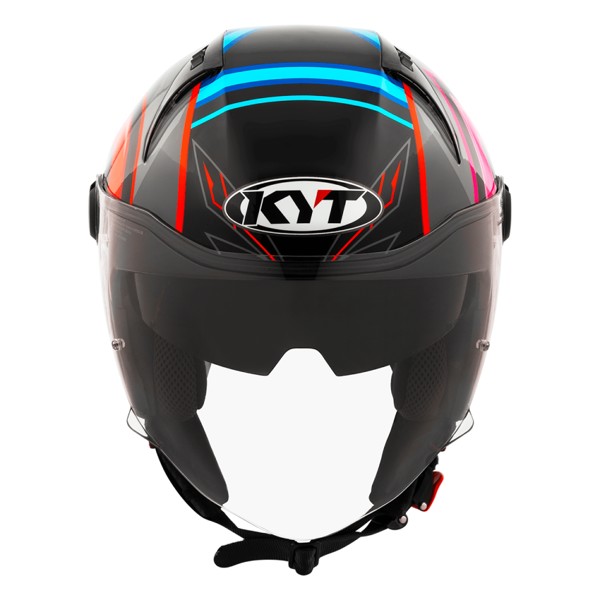 Capacete KYT D-City Ratthapark Play Réplica - Preto / Azul / Vernelho ***