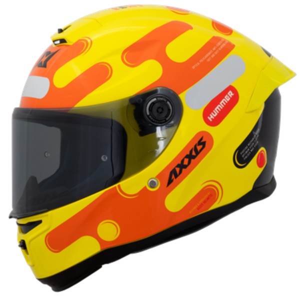 Capacete Axxis Hummer Liquer C3 Amarelo Laranja Brilho - TAMANHO: 56