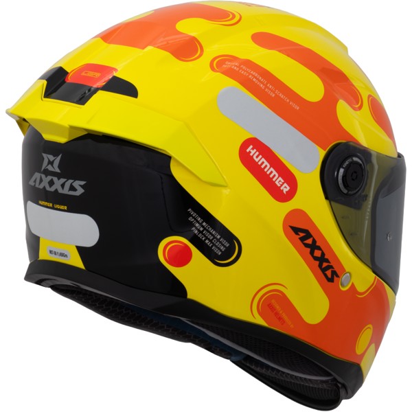 Capacete Axxis Hummer Liquer C3 Amarelo Laranja Brilho - TAMANHO: 56