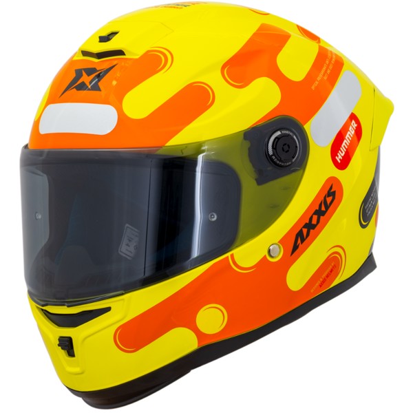 Capacete Axxis Hummer Liquer C3 Amarelo Laranja Brilho - TAMANHO: 56