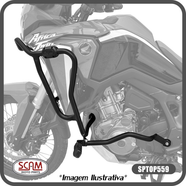 Protetor Carenagem Africa Twin 1100L 21... com Pedaleira Scam SPTAP559 Prata