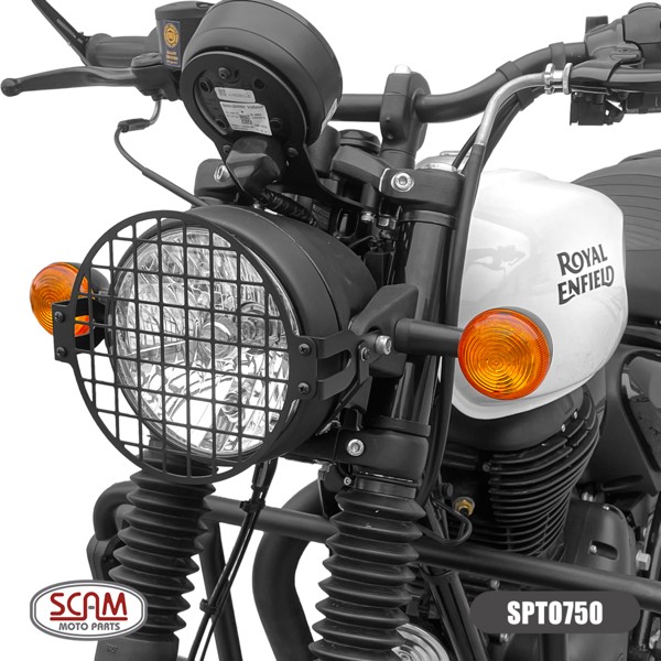 Protetor Farol Meteor 350 22... / Hunter 350 23... Aço Carbono Scam SPTO750