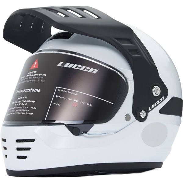 Capacete Lucca Cruiser Branco Perolado – Estilo Retrô e Segurança | Moby Sport
