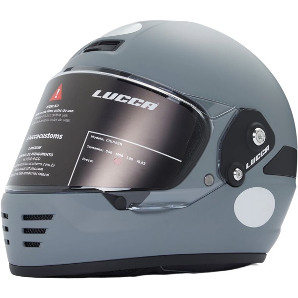 Capacete Lucca Cruiser Cinza Fosco – Estilo Retrô e Segurança | Moby Sport