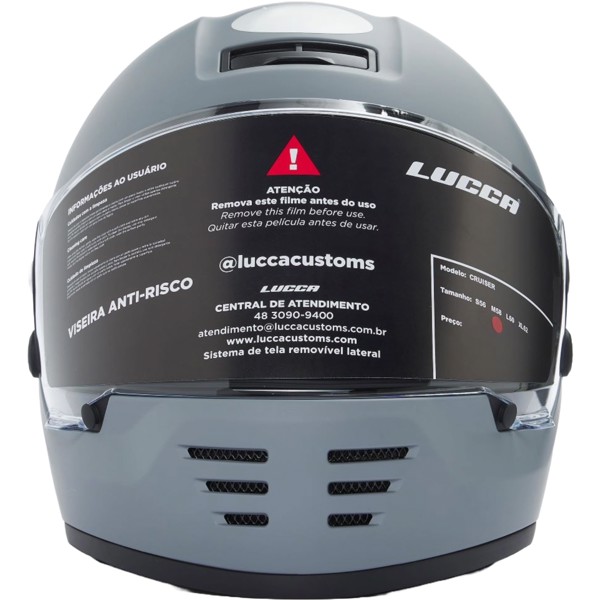 Capacete Lucca Cruiser Cinza Fosco – Estilo Retrô e Segurança | Moby Sport