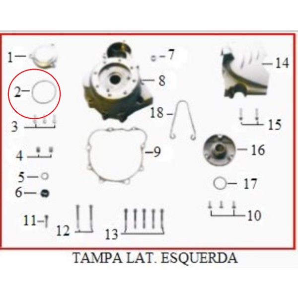 Anel tampa arvore primaria Kansas 150 68x63x3 Original Dafra 0004546002KASI