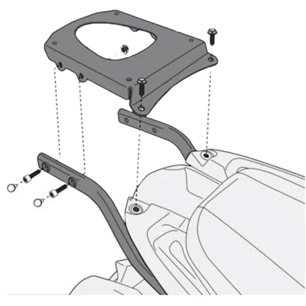 Bagageiro Tiger 1050 Sport 13-20 Chapa com Base Monokey Givi SR6404