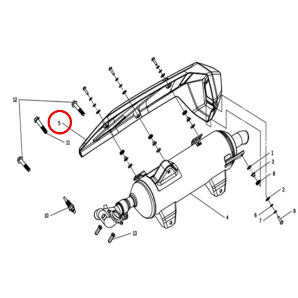 Protetor Escapamento Cruisym 300 Original Dafra 10646-T47-000
