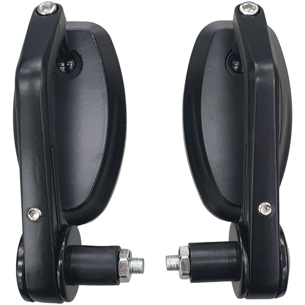 Espelho Retrovisor Ponta Guidão Convexo Oval 17-19mm Veloce 11502 Lente Azul