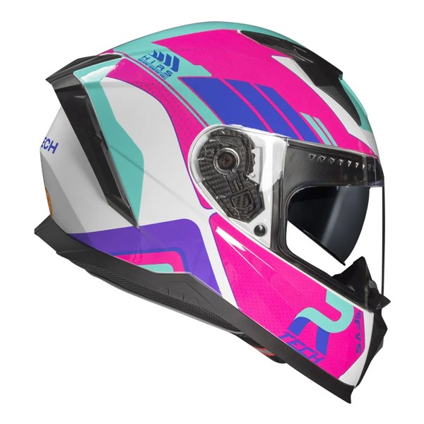 Capacete Race Tech Volt Track Branco Pink Brilho