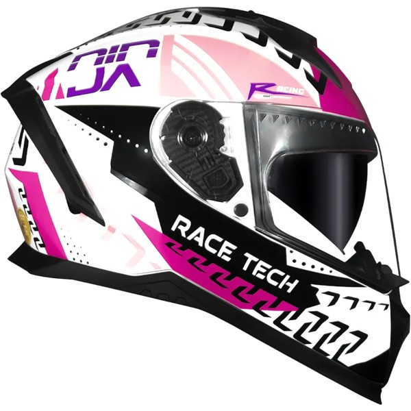 Capacete Race Tech Volt Ninja Branco Rosa