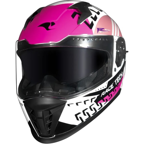 Capacete Race Tech Volt Ninja Branco Rosa