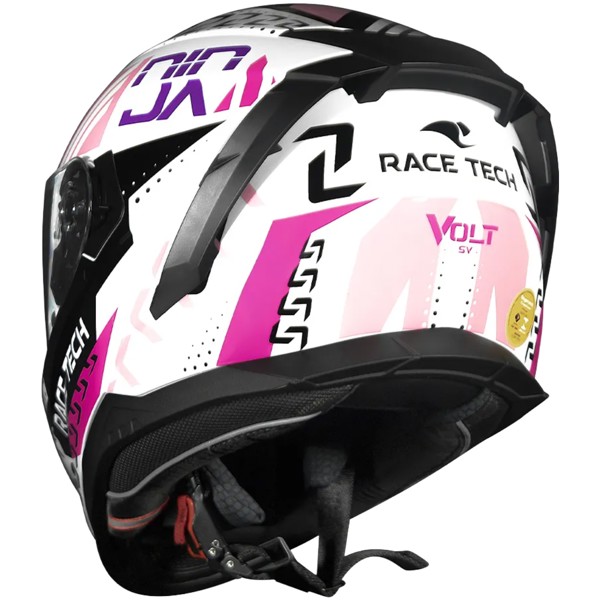 Capacete Race Tech Volt Ninja Branco Rosa