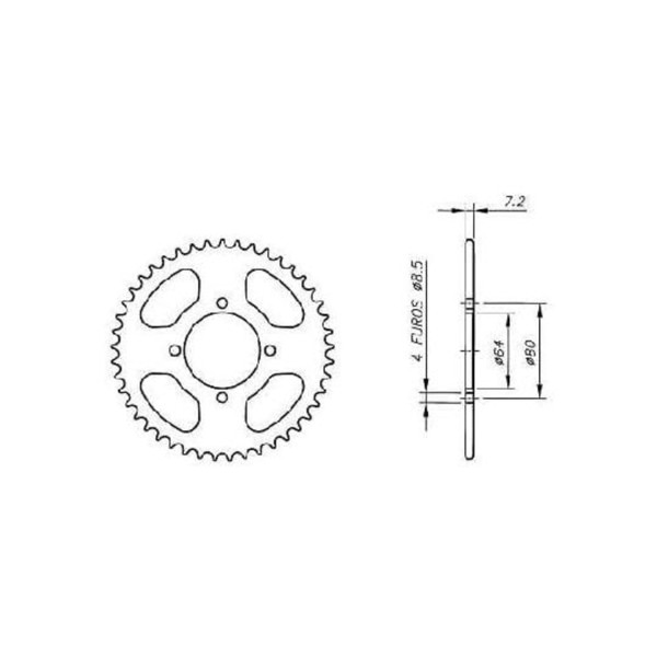 Coroa YBR 125 43D Vaz YA01.543TB Z43