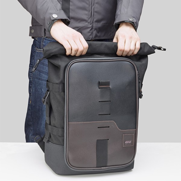 Mochila Givi CRM101 Corium 18L Marrom e Preto