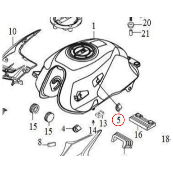 Coxim 2 Tanque Riva 150 Unidade Original Dafra 10853-N1C-000