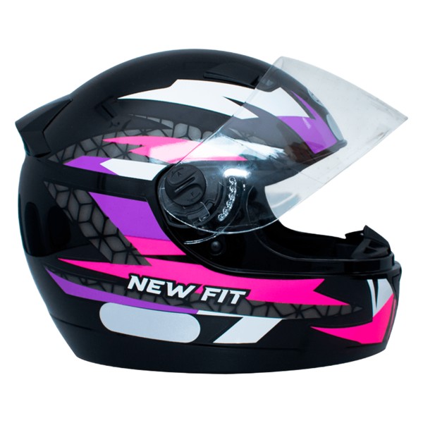 Capacete Ebf New Fit Control Preto Rosa