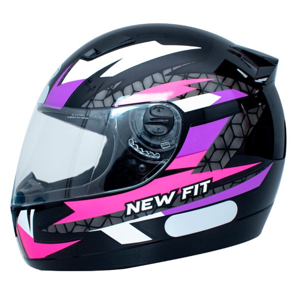 Capacete Ebf New Fit Control Preto Rosa