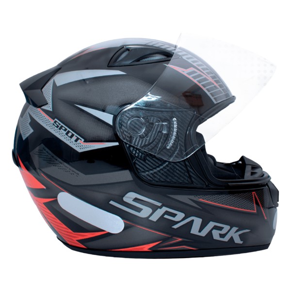 Capacete Ebf Spark Spot Preto Vermelho
