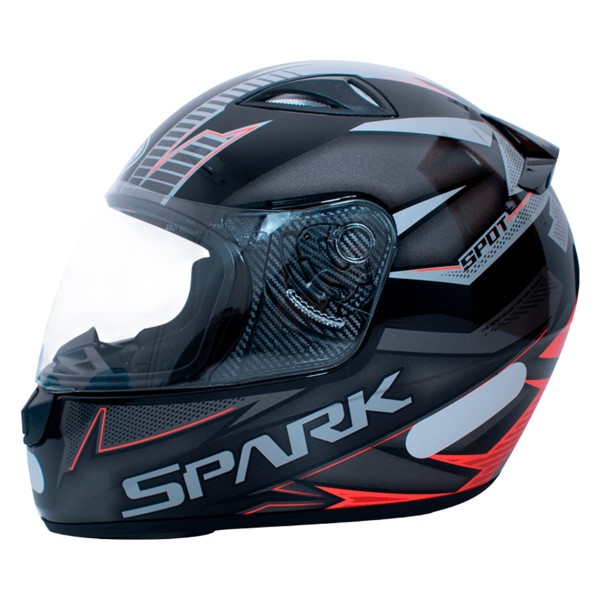 Capacete Ebf Spark Spot Preto Vermelho