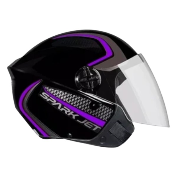 Capacete Ebf Spark Jet Speed Preto Lilás 