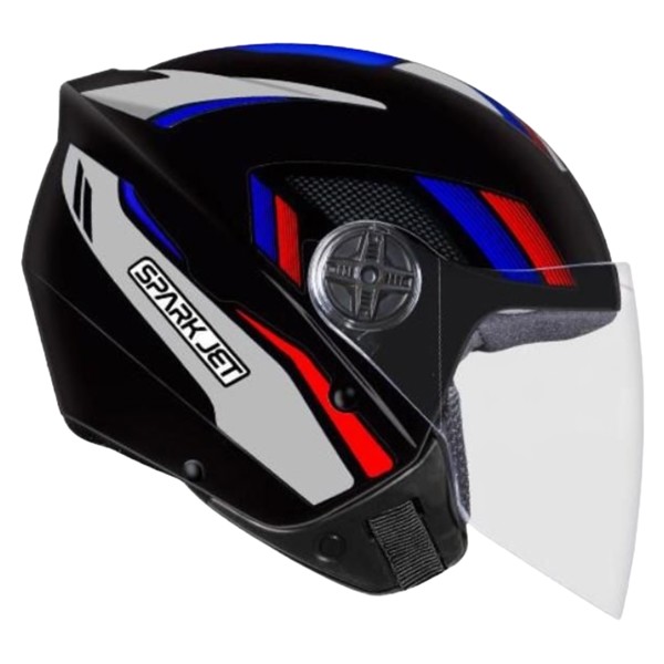 Capacete Ebf Spark Jet Sting Preto Azul