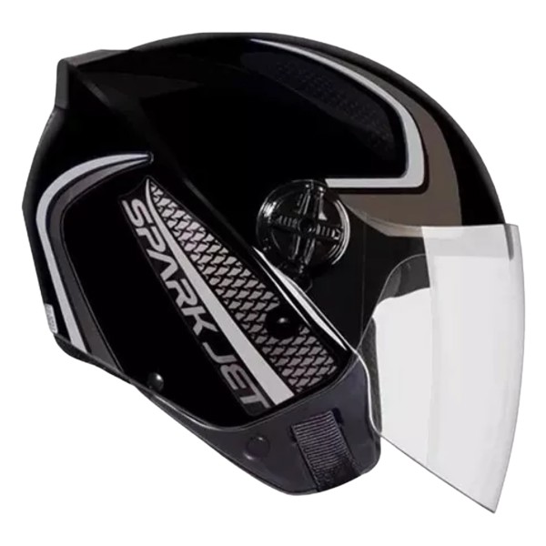 Capacete Ebf Spark Jet Sting Preto Branco