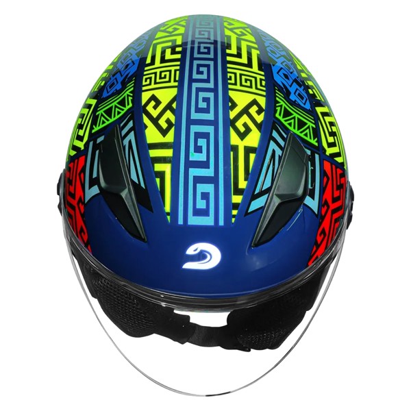 Capacete Race Tech Play Art Azul Laranja