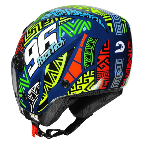Capacete Race Tech Play Art Azul Laranja