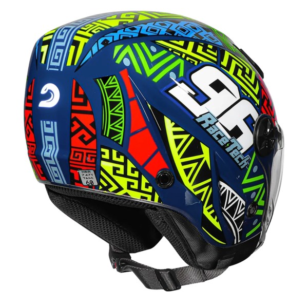 Capacete Race Tech Play Art Azul Laranja