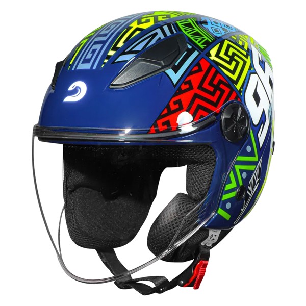 Capacete Race Tech Play Art Azul Laranja