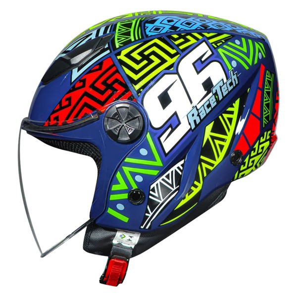 Capacete Race Tech Play Art Azul Laranja