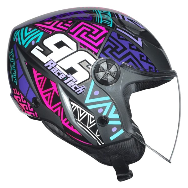 Capacete Race Tech Play Art Titanium Roxo 